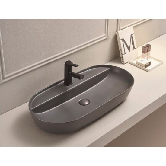 Раковина Ceramalux NC 80 см серая матовая 78325MDH