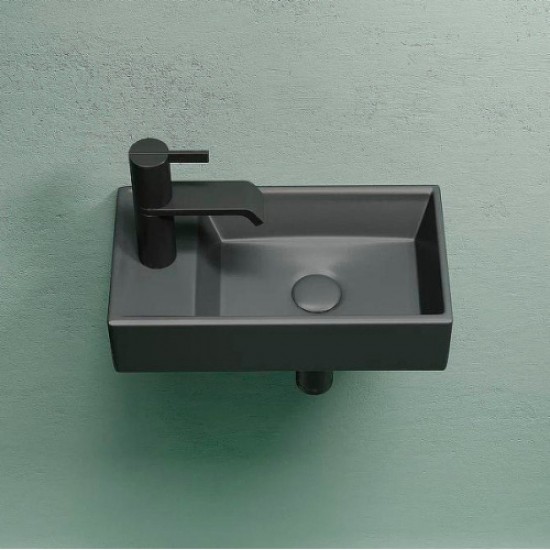 Раковина Ceramica Nova Element 40 см чаша справа темный антрацит CN6051RMDH