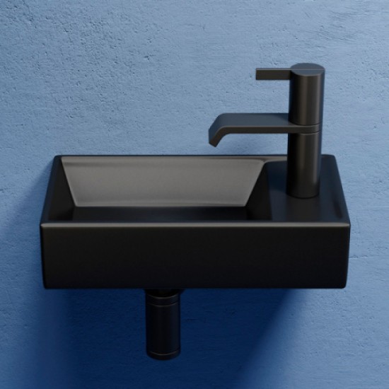 Раковина Ceramica Nova Element 40 см чаша слева черная CN6051LMB