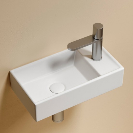 Раковина Ceramica Nova Element 40 см чаша слева белая матовая CN6051LMW