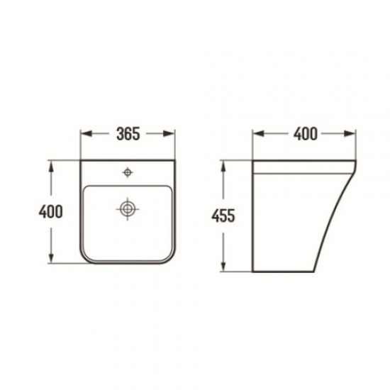 Раковина Ceramalux N 36.5 см белый глянец 500P
