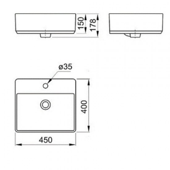 Раковина Акватон Geometry 45 см белая WQ8A37000000004