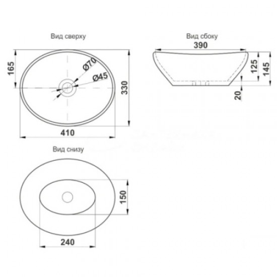 Раковина Velvex 41 см белая 7138