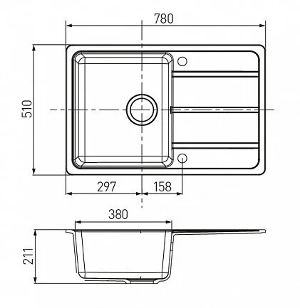 Мойка для кухни Акватон Аманда 1A712832AD 80 см