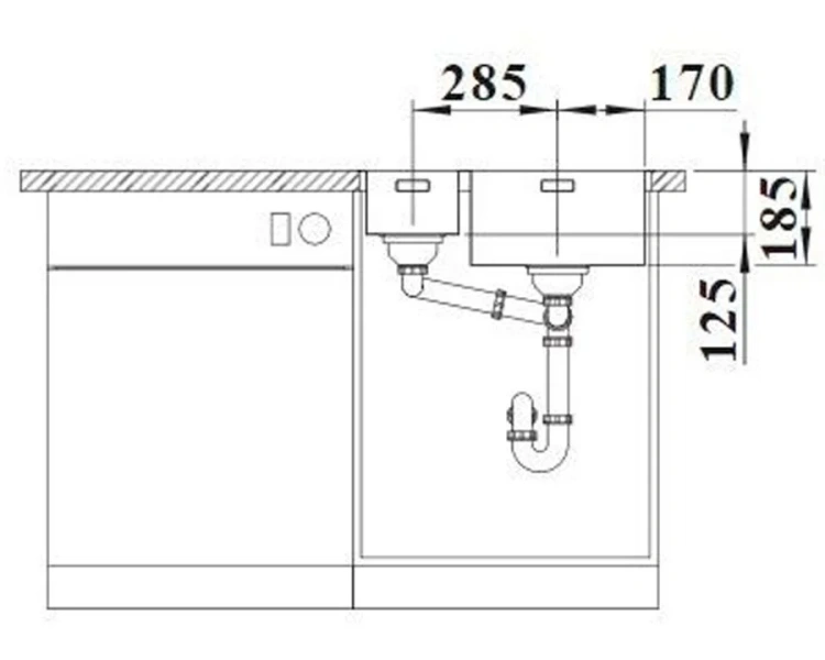 Мойка для кухни Blanco Solis 340/180-U 58 см нержавеющая сталь 526129