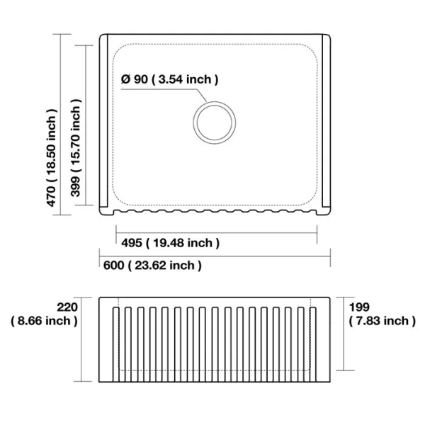 Мойка для кухни Kerasan Hannah 60 см белая 546001