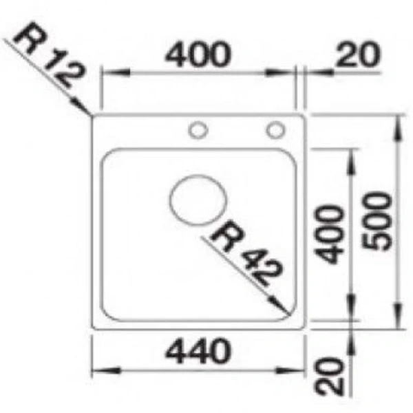 Мойка для кухни Blanco Solis 400-IF/A 44 см нержавеющая сталь 526119