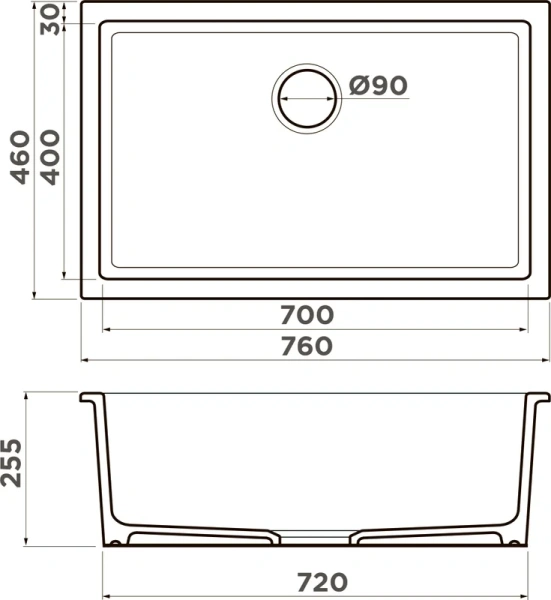 Мойка для кухни Omoikiri Okinoshima 76-U/I 499 76 см врезная