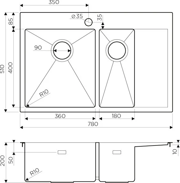 Мойка для кухни Omoikiri Akisame 78-2-LG-L 78 см светлое золото чаша слева 4973087