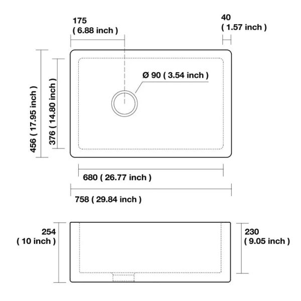 Мойка для кухни Kerasan Hannah 75 см белая 541101