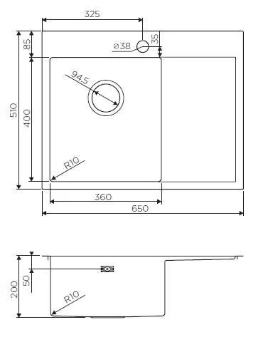 Мойка для кухни Omoikiri Akisame 65-LG-R 65 см светлое золото чаша справа 4973084