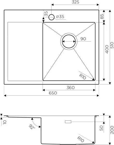 Мойка для кухни Omoikiri Akisame 65-GM-R 65 см вороненая сталь чаша справа 4973098