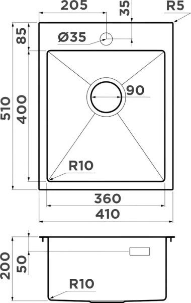 Мойка для кухни Omoikiri Akisame 41-GB 41 см графит 4997011