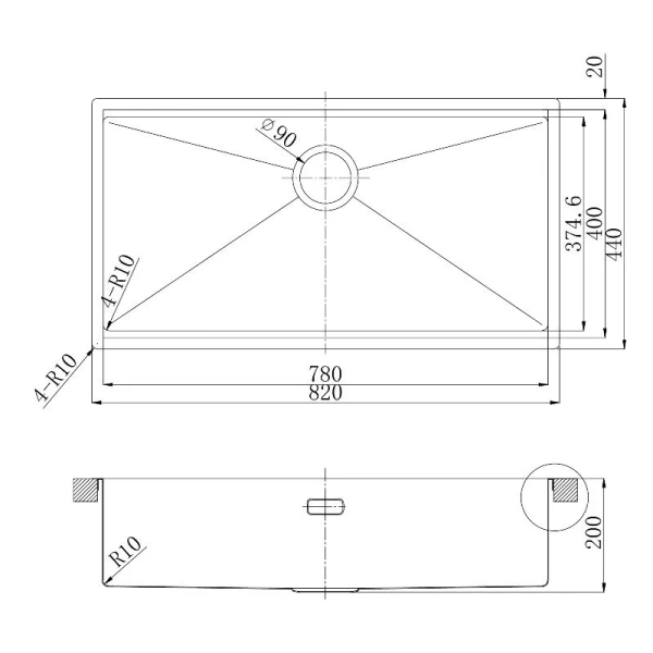 Мойка для кухни Lemark Tabaga 82 см светлое золото 9938134