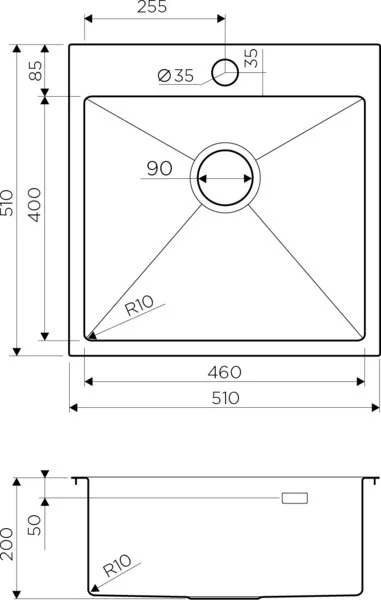 Мойка для кухни Omoikiri Akisame 51-IN 51 см нержавеющая сталь 4973438