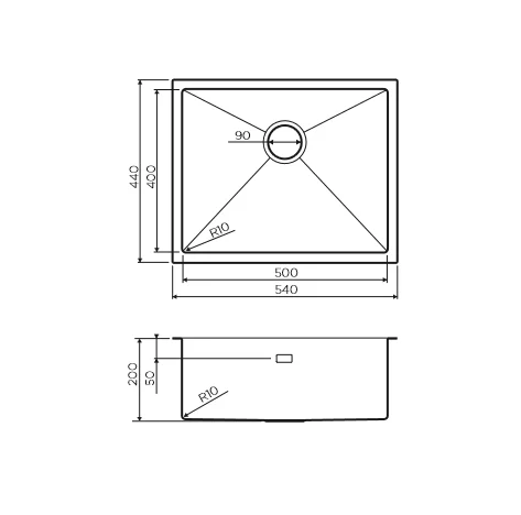 Мойка для кухни Omoikiri Taki 54-U/IF 4973 54 см врезная