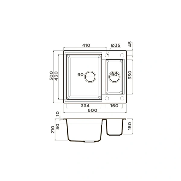 Мойка для кухни Omoikiri Sakaime 60-2 4993 60 см врезная