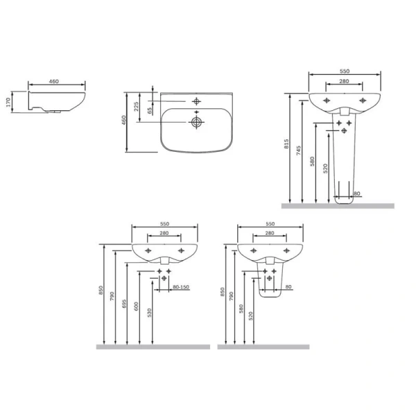 Раковина Am.Pm Like 55 см белая C804221WH