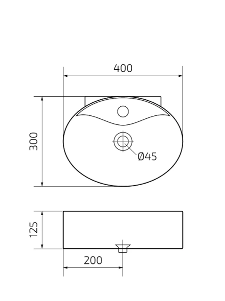 Раковина GID Suspendido Tr4358 40 см белая 61117