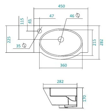 Раковина Santek Форум 45 см белая 1.WH11.0.542