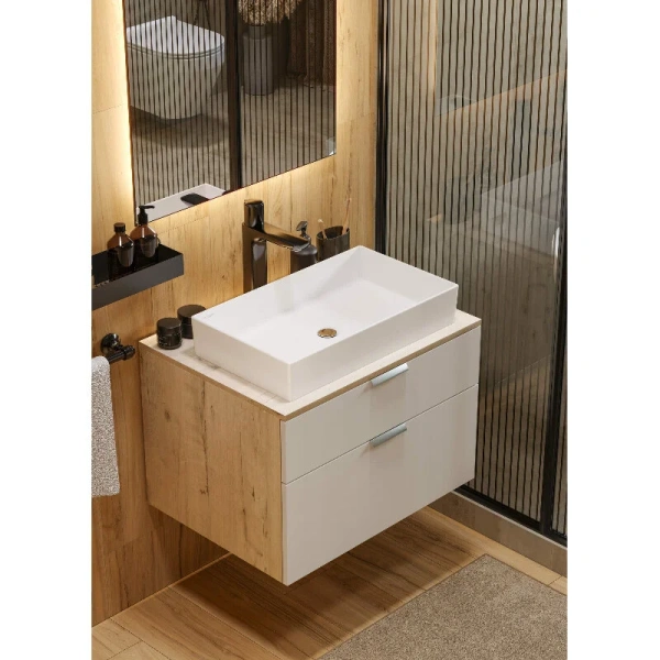 Раковина Sanita Luxe Novel 60 см фарфор WB.CT/Novel/60-N.Slim/WHT.G/S1