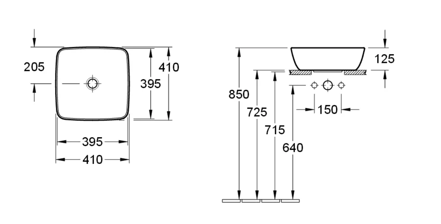 Раковина Villeroy & Boch Artis 41 см с покрытием CeramicPlus 417841R1