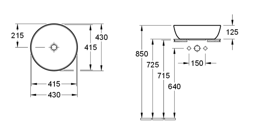 Раковина Villeroy & Boch Artis 43 см с покрытием CeramicPlus 417943R1
