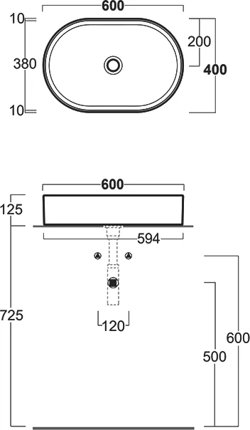 Раковина Simas Folio 60 см овальная FO02bi