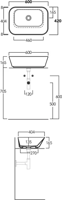 Раковина Simas Wave 60 см накладная WA04 bi*0