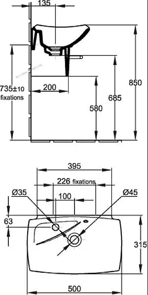 Раковина Jacob Delafon Escale Е1025-00