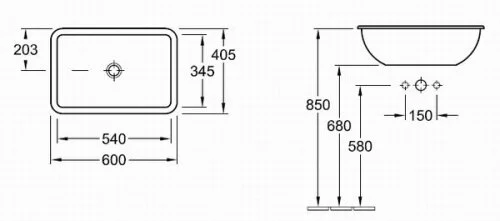 Раковина Villeroy & Boch Loop & Friends 614500 встраиваемая