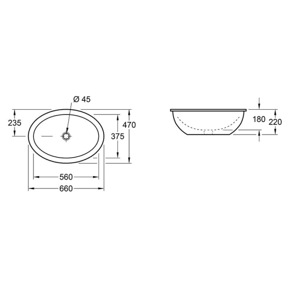Раковина Villeroy & Boch Loop & Friends 66 см альпийский белый, без покрытия CeramicPlus 61613001