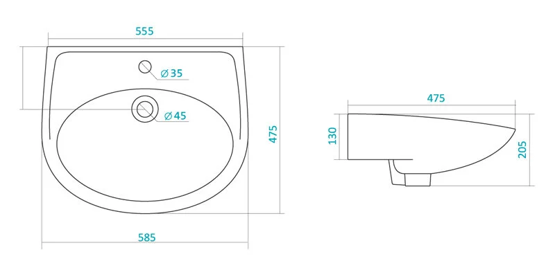 Раковина Santek Бореаль 1WH110484