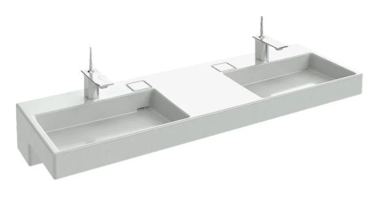 Раковина двойная Jacob Delafon Terrace 150 см с подсветкой, белая EXA9112-00