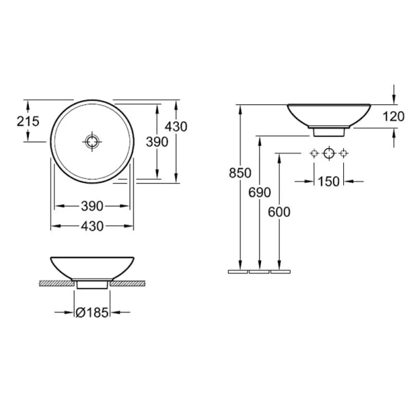 Раковина накладная Villeroy & Boch Loop & Friends 5144