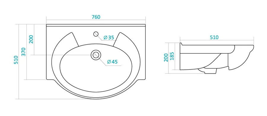 Раковина santek Байкал-75 1.WH11.0.259