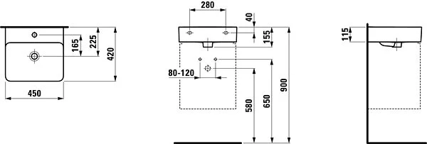 Раковина накладная Laufen Val 8.1528.1.000.104.1 45 см