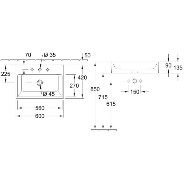 Раковина накладная Villeroy & Boch Memento 513560
