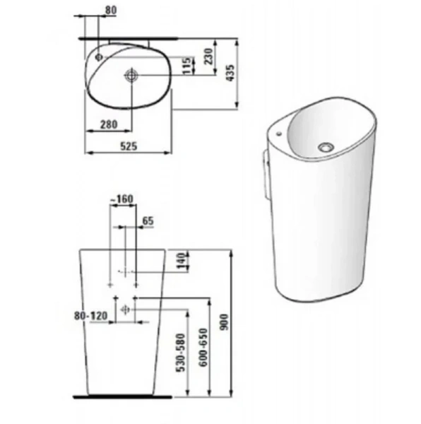 Раковина напольная Laufen Palomba 8.1180.3