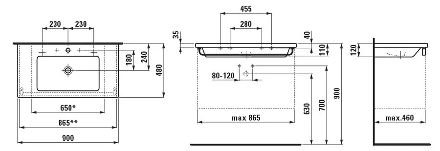 Раковина Laufen Living Square 8.1643.3