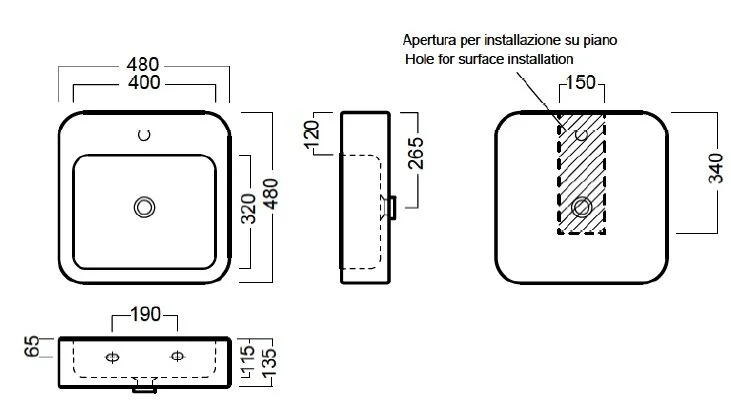 Раковина Hatria Happy Hour Y0M701 48х48 см