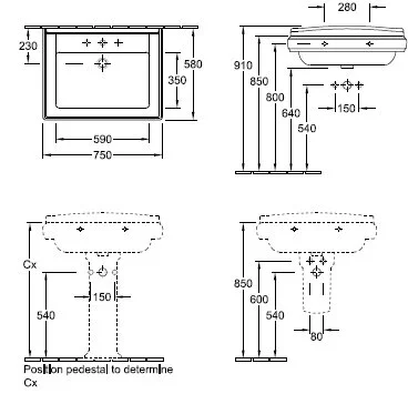 Раковина Villeroy & Boch Hommage 710175, 7101A1