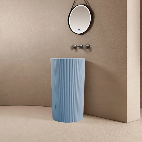 Раковина напольная Abber Stein 50 см голубая AS2501Blau