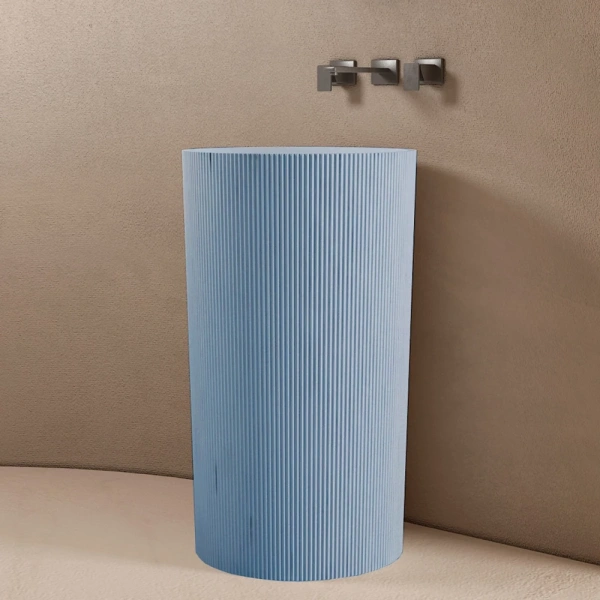 Раковина напольная Abber Stein 50 см голубая AS2501Blau