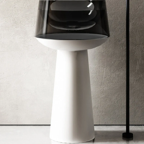 Раковина напольная Abber Kristall 50 см белая/черная AT2706White-Onyx