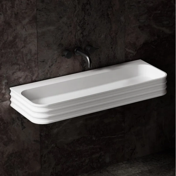 Раковина Abber Stein 100 см белая матовая AS2651-1.0