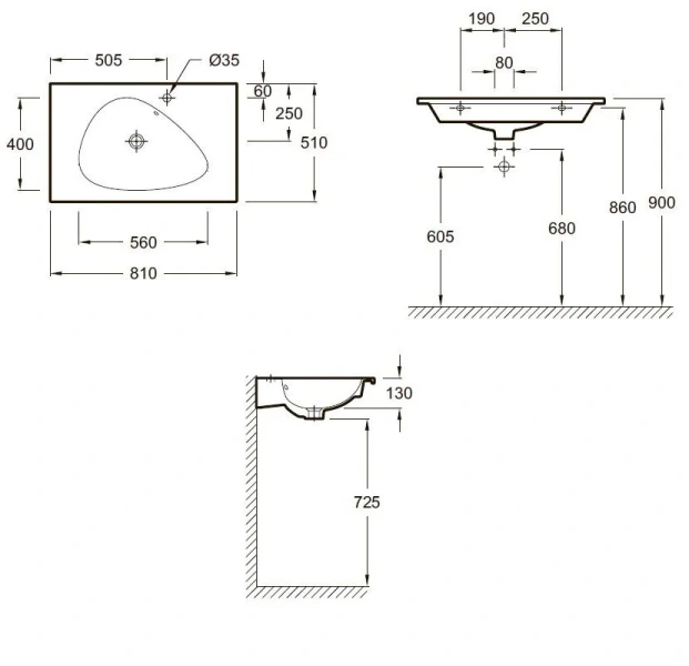Раковина Jacob Delafon Nouvelle Vague 81 см подвесная EXAR112-00