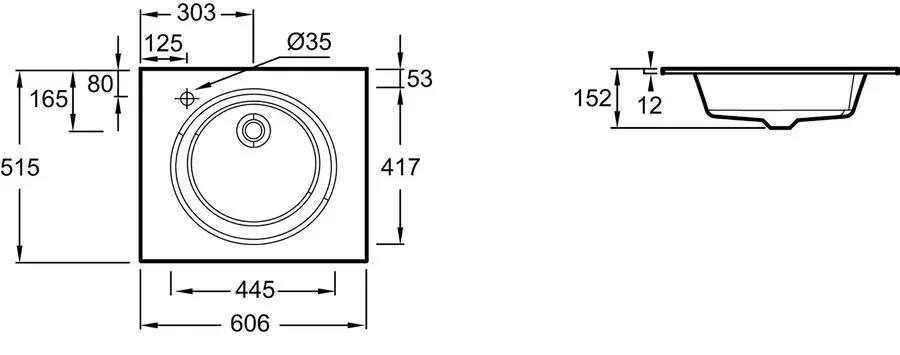 Раковина Jacob Delafon Odeon Rive Gauche EB2560-DE 61 см стеклянная