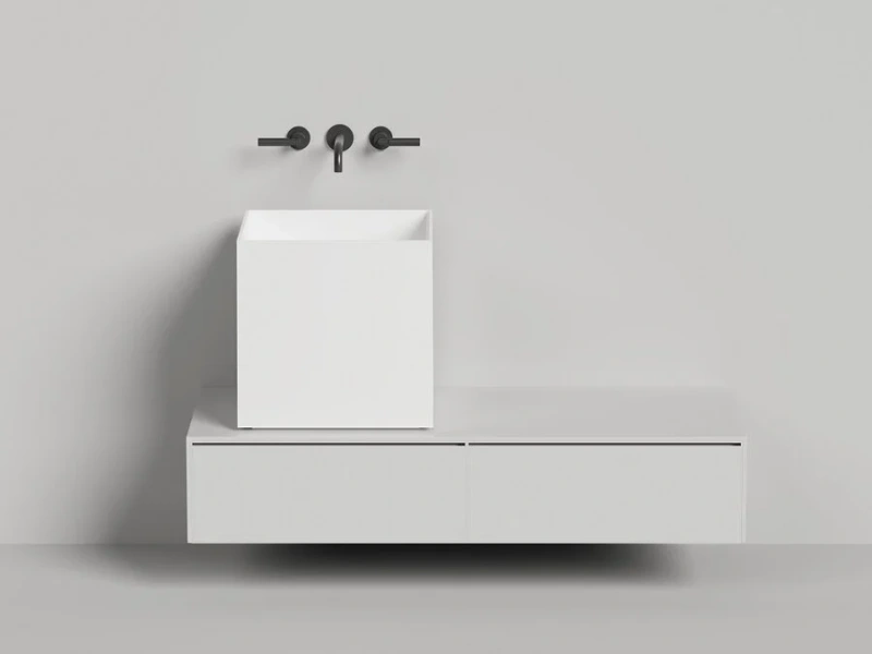 Раковина Salini Armonia Square 03 45 см белый матовый 130523M