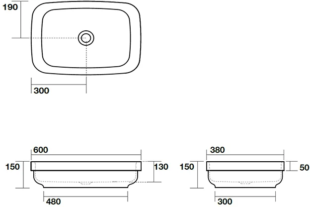 Раковина Kerasan Tribeca 60 см накладная, Nocciola 514381
